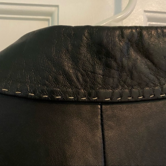 Black Leather Jacket with stitching detail - Picture 5 of 11